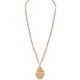 Metal Crumple Pendant Long Necklace